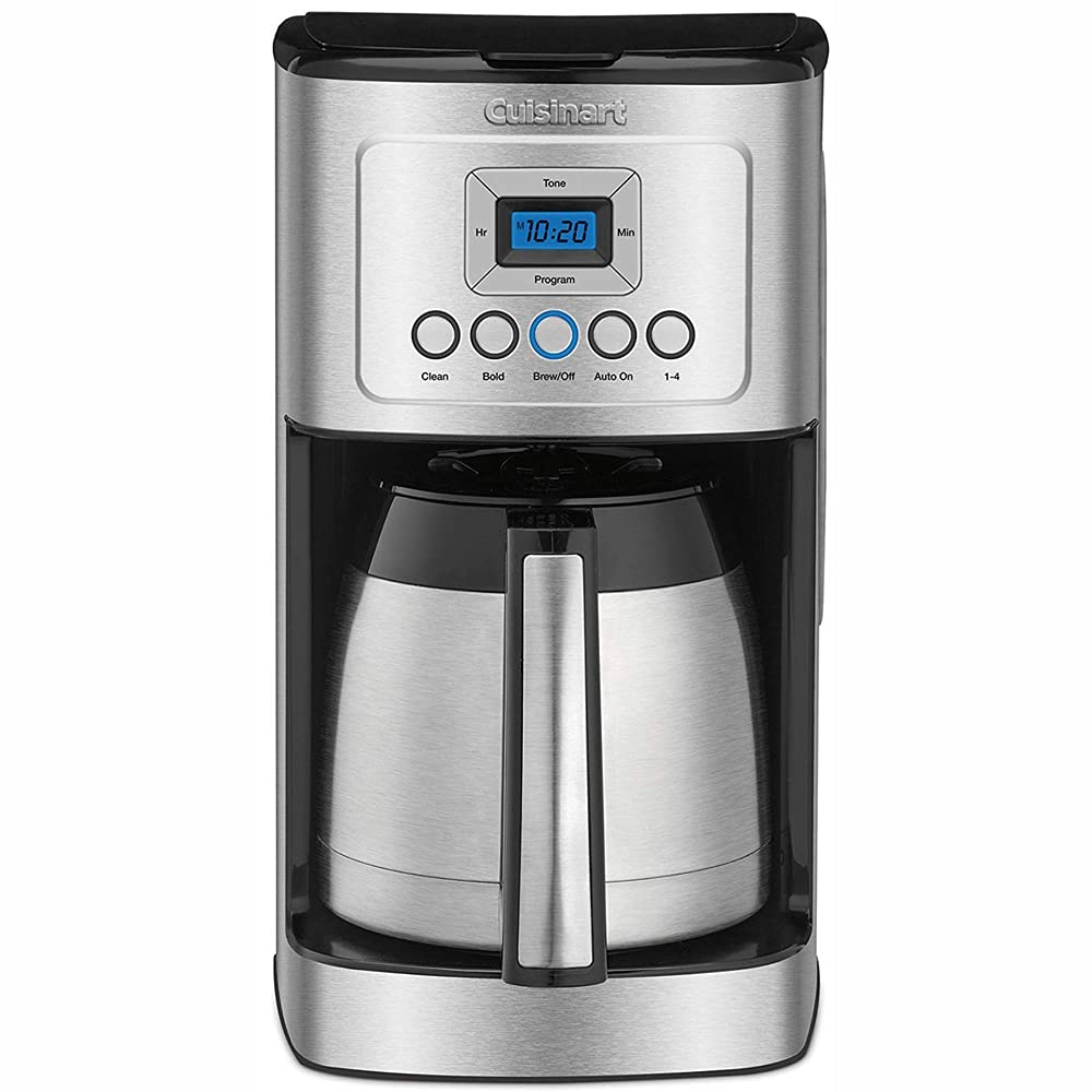 Cuisinart 12 Cup Programmable Stainless Steel Thermal Coffee Maker with Thermal Carafe (DCC-1850 /DCC-3400) Bundle Including Permanent Filter and 1 YR CPS Enhanced Protection Pack