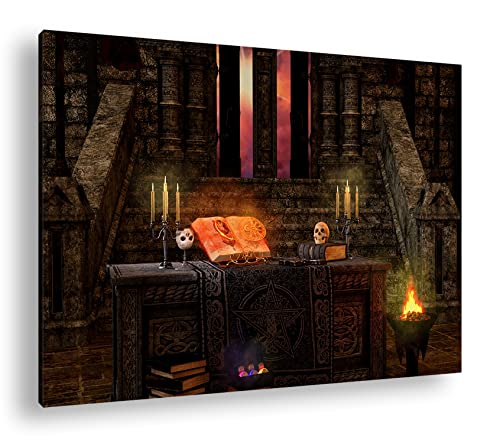 deyoli Místico mágico espacio mágico, formato: 75 x 50 cm como lienzo, diseño listo enmarcado en marco de madera real, impresión digital de alta calidad con marco