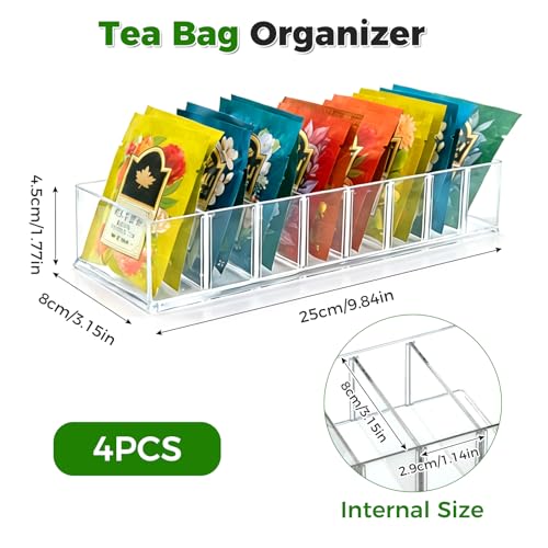 Boîte de rangement pour sachets de thé à 8 compartiments modulables pour trier vos infusions - 3