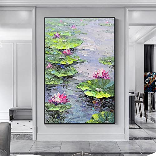 Peinture à l'huile nénuphar sur toile grand format de style impressionniste