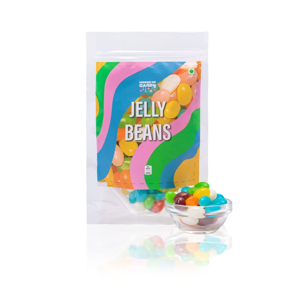 House of Candy Jelly Beans - Multicolored Chewable Candy - Mix Fruit Flavour, Soft Candies W/Sugar Coating