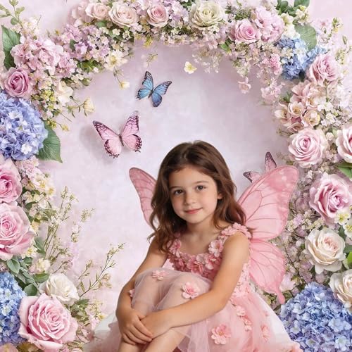 Fondo Fotográfico Mariposas y Flores 10x8ft miniatura 2