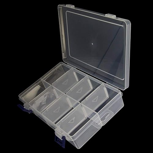 Miniatura 6 de Bettomshin Caja de almacenamiento de componentes de PP 7.87 x 5.12 x 1.77 pulgadas, organizador de plástico, contenedor ajustable, 8 rejillas