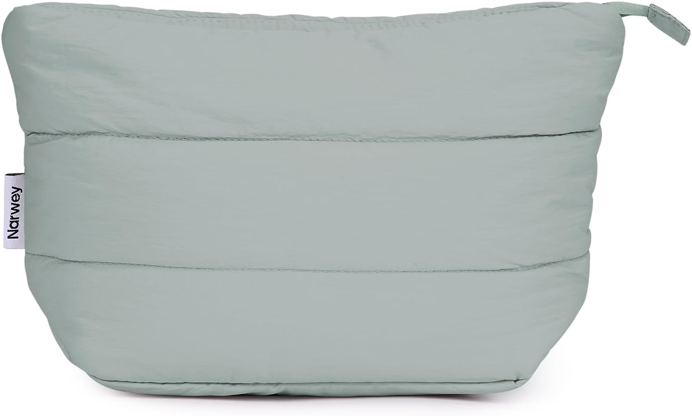 Purse Organization Narwey Travel Makeup Bag for Women Girl with Puffy Cute Design