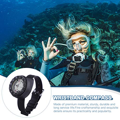 BESPORTBLE 1 pulseira luminosa à prova d'água com bússola e bússola de equilíbrio para mergulho ao