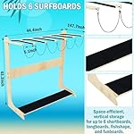 Yuntau Vertical Surfboard Display Rack Freestanding Surfboard Storage for Shortboards, Longboards, Paddleboards, Scratch Proof Bubble Pads for Indoor Outdoor Use (6 Boards) - Image 4