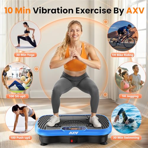 Image of AXV Vibration Plate Fitness Platform Exercise Machine Vibrating Shaking Full Body Shaker Workout Vibrate Stand Shake Board Sport for Weight Loss Fat Burner for Gym Home Office