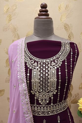Image of SHAFNUFAB Womens Net Semi Stitched for Ladies use for women for lehenga suit for punjabi And lehenga suit for for wedding