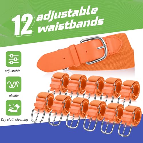 Image of Hercicy 12 Pcs Baseball Belts Softball Belts Bulk for Adult and Youth Adjustable