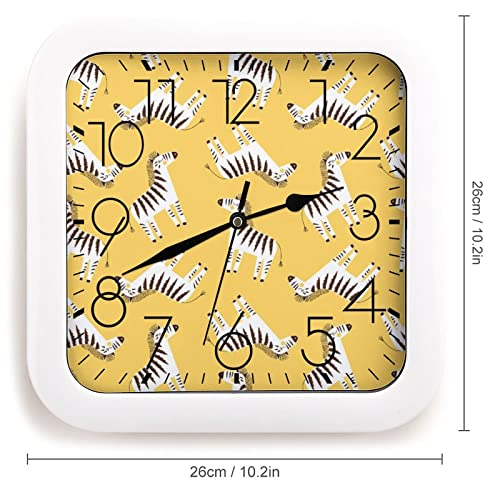 Horloge Murale Carrée Chevaux Blancs 26x26cm à Grands Chiffres - 3