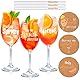 YYSWSAKY 3er Set Aperol Spritz Gläser Geschenkset - Premium Aperol Gläser∣It’s Aperol O’Clock Glasstrohhalme∣Korkuntersetzer, Ideal Geeignet für Aperol-Fan