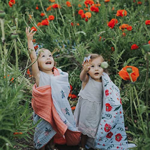 Image of Little Unicorn Cotton Muslin Quilt - Summer Poppy