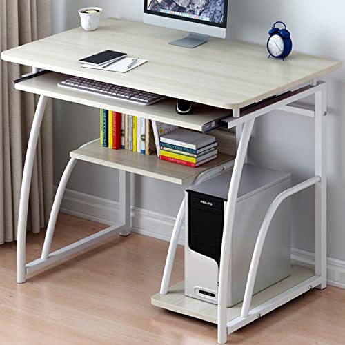 Bureau compact de 71 cm avec clavier coulissant blanc moderne