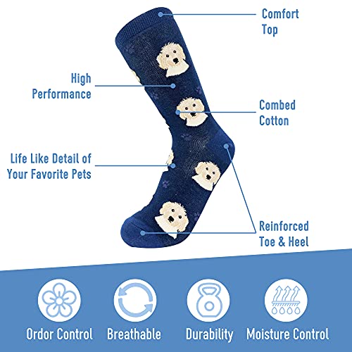 E&S Pets Goldendoodle Socks - Fun Unisex Socks - Crazy Pet Lover - Novelty Socks Funny Gifts for Dog Lovers - Cute Dog Pattern - Casual Crew Socks - One Size Fits most2