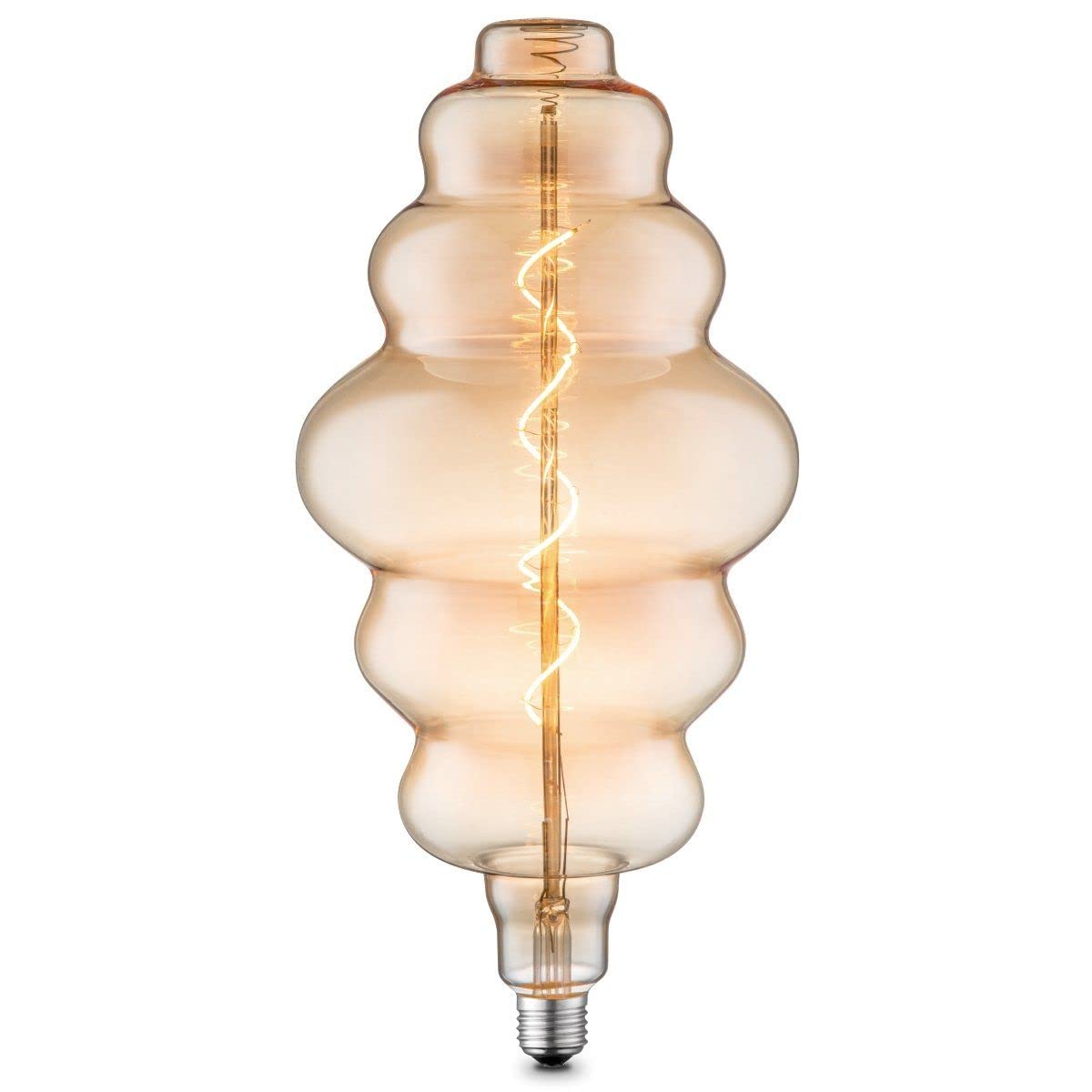 home sweet home collection Edison Vintage E27 | LED-Filament-Leuchtmittel Cloud Spiral | Ambra | Dimmbar | 4W 280lm 2700K | warmweißes Licht | für E27-Fassungen