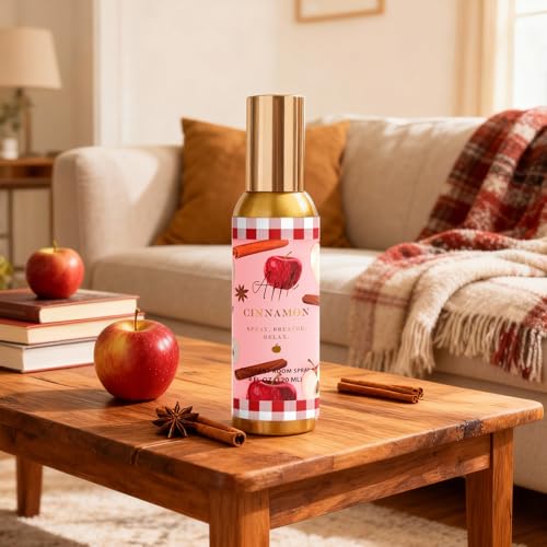 Image of Room Spray, Bright Vanilla, Cinnamon Apple, Fir Breeze, 3 Pack, Each 4 fl oz, Concentrated Room Spray, Air Freshener for Home, Long-Lasting Odor Eliminator for Bathroom and Office
