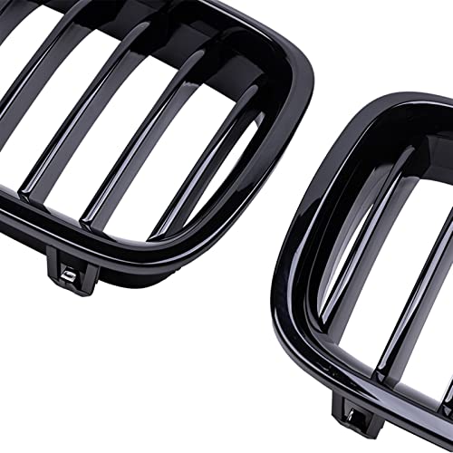 Calandre Noire Brillante pour BMW F10 Double Grille Avant de Course Ajustement Précis