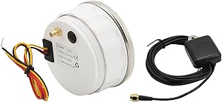 GPS Speedometer, Yctze 85mm GPS Speedometer Digital 220km/h 0‑140MPH IP67 Waterproof Red Backlight 9‑32V Universal Odometer for Car Boat RV (White)