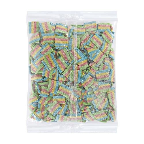 Image of Bebeto Sour Rainbow Licorice Belts Bite Size - Colorful Rainbow Sour Chewy Candy Belts for Kids & Adults | Party & Cake Decoration - 2lbs Bulk Size Candy by Kervan
