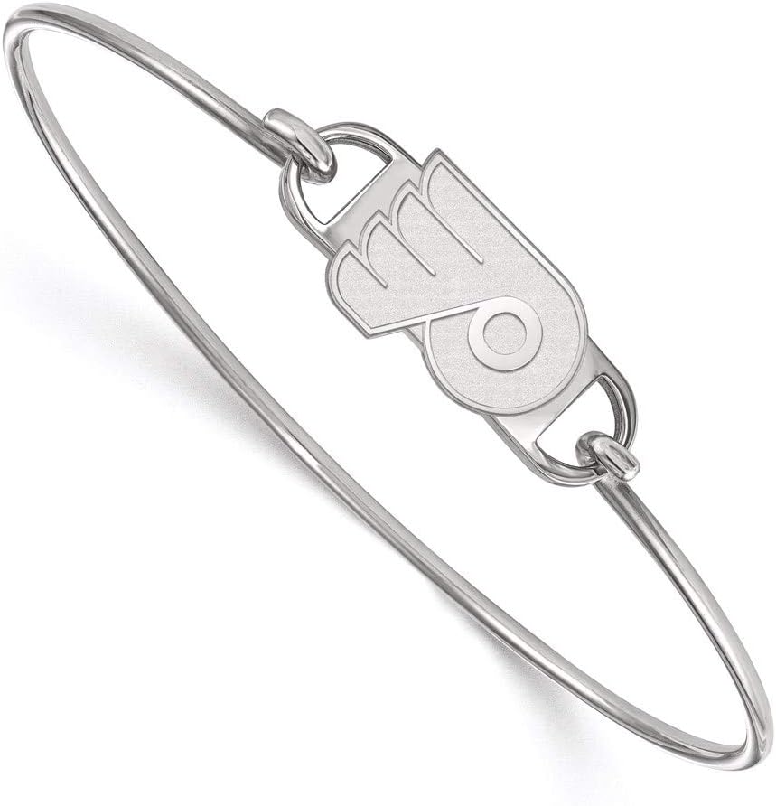 LogoArt Sterling Silver Philadelphia Flyers Small Ctr Wire Bangle