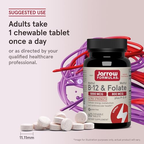 Jarrow Methyl B-12 & Methyl Folate Supplement, 60 Chewable Tablets - image 6