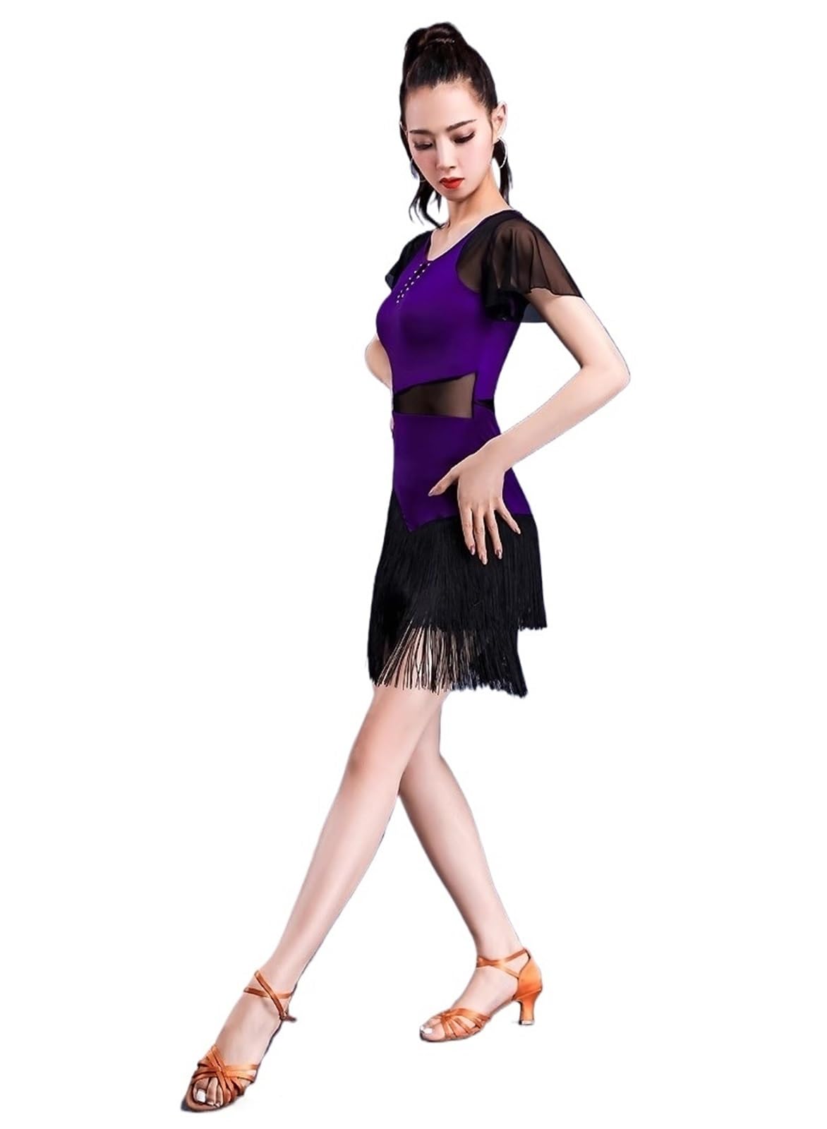 Latin Tanzkleid Latin Dance Trainingskleider Frauen Professionelle Performance Kleider Mit Quasten Für Tanz
