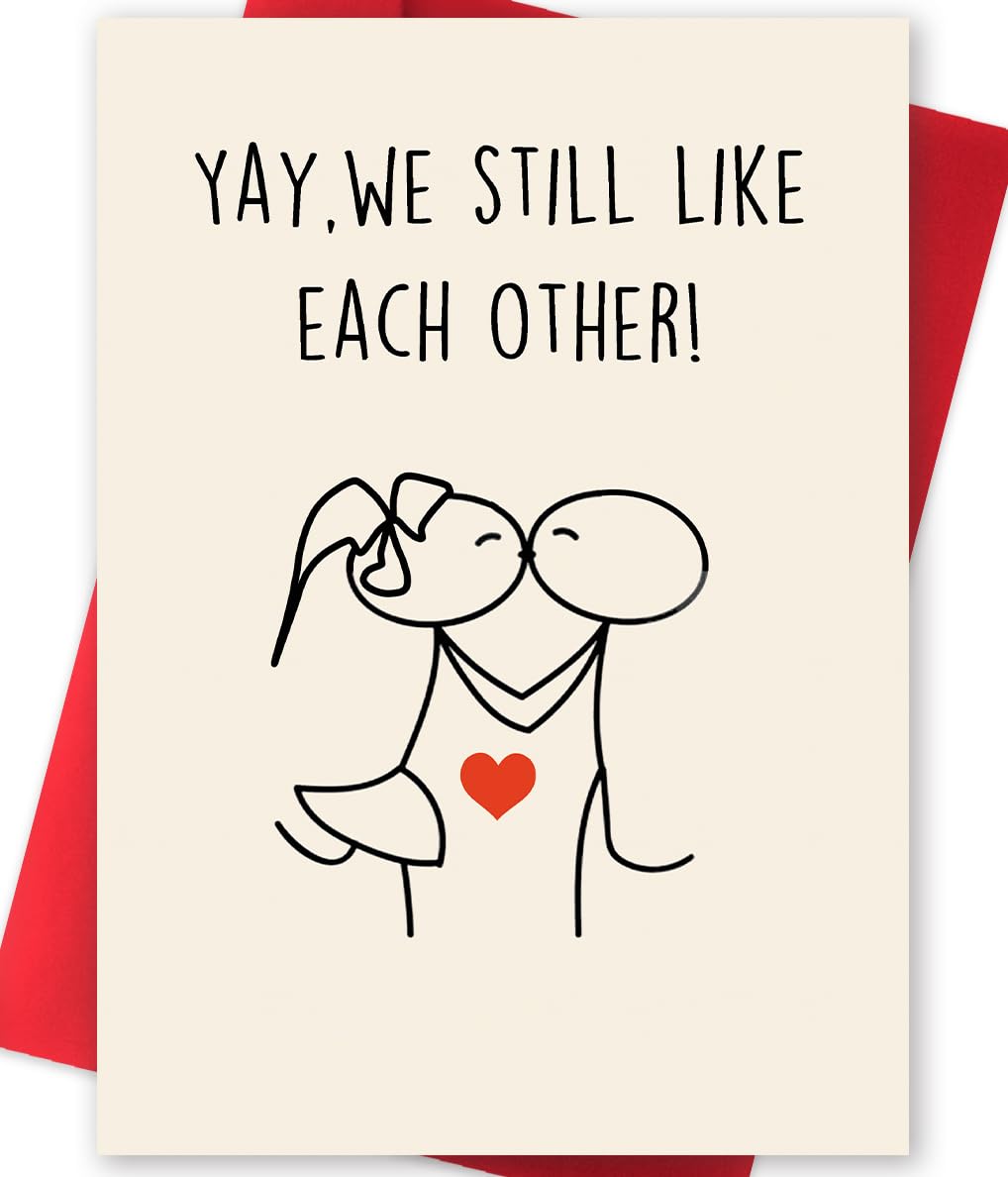 Huameigf Funny Valentines Card for Girlfriend Women, Perfect Valentines Day Card for Wife, Cute Vday Cards for Husband, Boyfriend