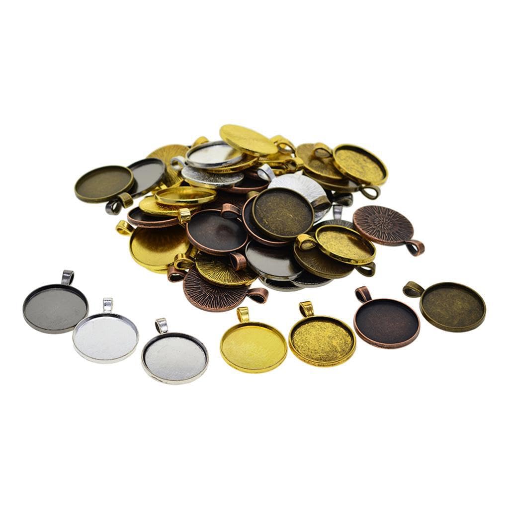 AUYXSSZ Blank Cabochon Jewelry Easy to Pendant Blanks Cameo Bezel Unique Trays for Creative Jewelry Making Projects Making Accessories Connector Charms, Mixed, 32x27.5mm