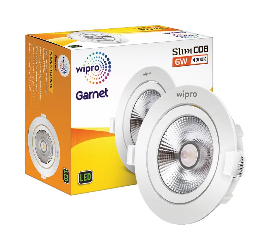 wipro Garnet 6 W Slim COB Downlight for False Ceiling | Neutral White (4000K) | Ceiling or Cabinet Light with Adjustable Optics | Pack of 1-image-37