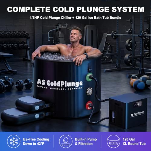 Image of AS ColdPlunge 1 /3 HP Ice Bath Chiller & 120 Gal Cold Plunge Tub Kit