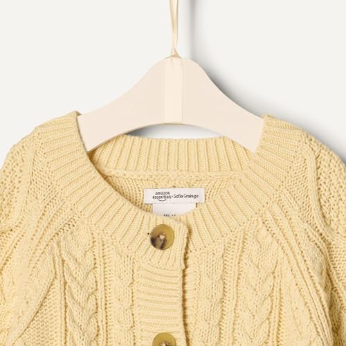 Image of Amazon Essentials x Sofia Grainge Unisex Toddlers and Babies' Cable Knit Cotton Fisherman Cardigan Sweater