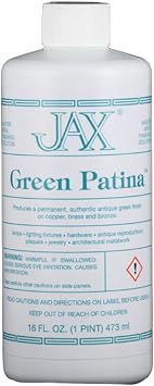 JAX Green Patina - Metal Finishing Solution - Antique Finish without Heat or Electricity - Pint - Paint