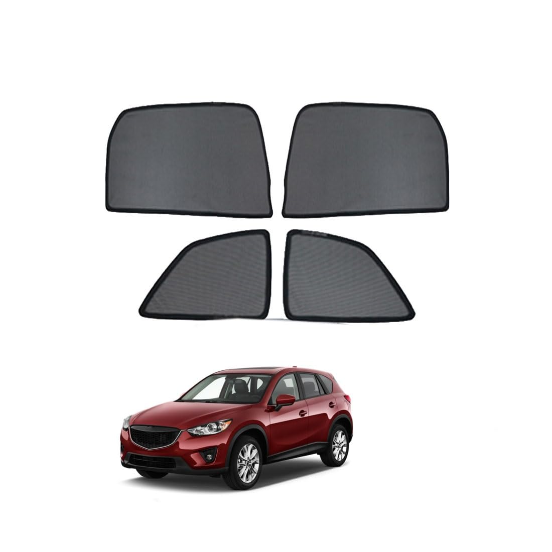 Sonnenschutz Auto Baby Kinder Sonnenblende Für Mazda CX-5 KE 2012-2016 UV Schutz Magnetisch Vorhang Autofenster Seitenscheibe Sonnenschutz Zubehör Faltbar(Rear+Triangular Window 4pcs)