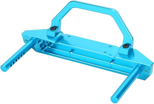 Aluminium Alloy RC Front Bumper Guard, Upgrade Parts for RGT 136100 1/10 RC Crawler, Durable and Lightweight Accessory with Tow Hooks and Support Bar, for Horizonte ECX (Blue 680024B)