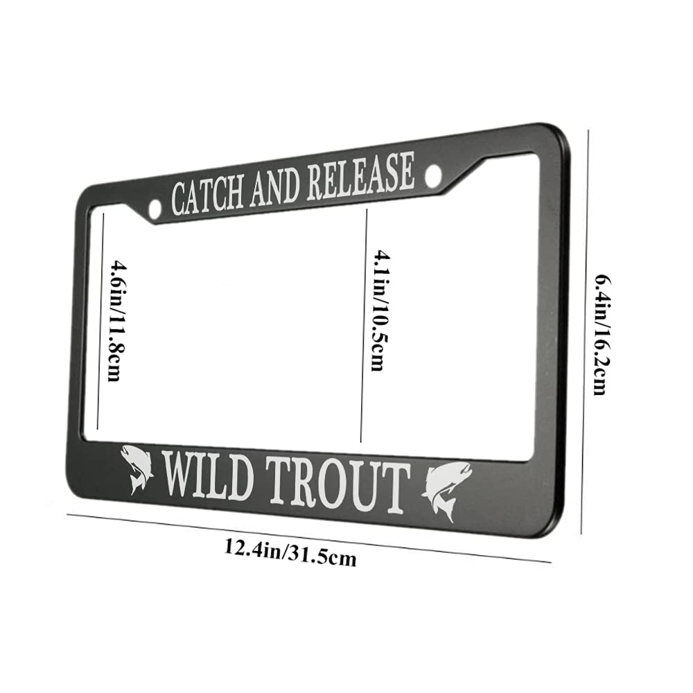 OFloral License Plate Frame - Aluminum Alloy, 12.4x6.4 Inch, Fits US Standard Plates - View #3