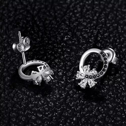 Boucles d'oreilles fleur noire argent 925 pour sublimer vos soirées - 3