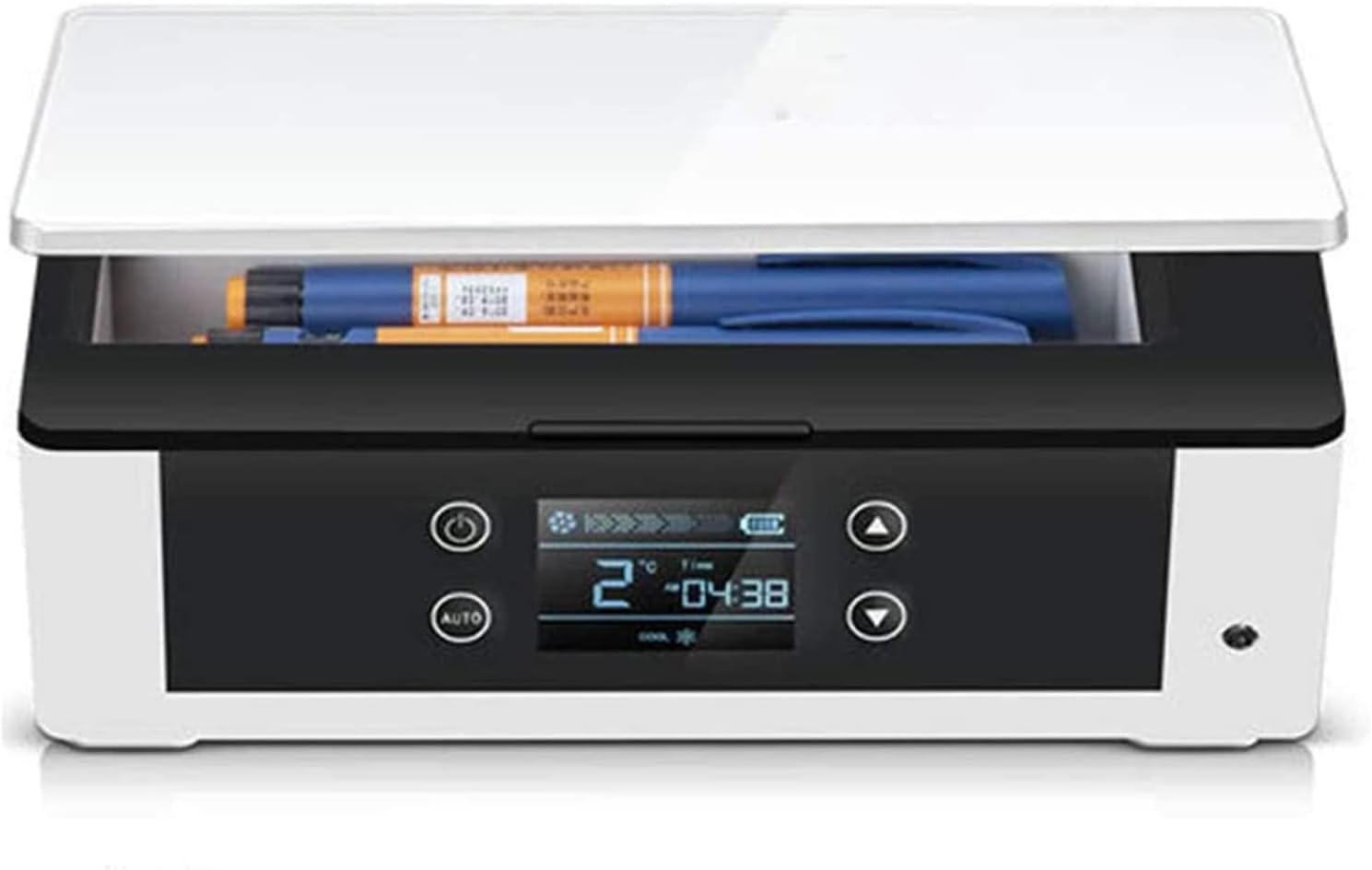 Insulin Refrigerated, Insulin Cooler Box, 12 Hour Mini Fridge Insulin Cooler, Travel Case 2-8 Degree Portable Refrigerator(2 Battery)