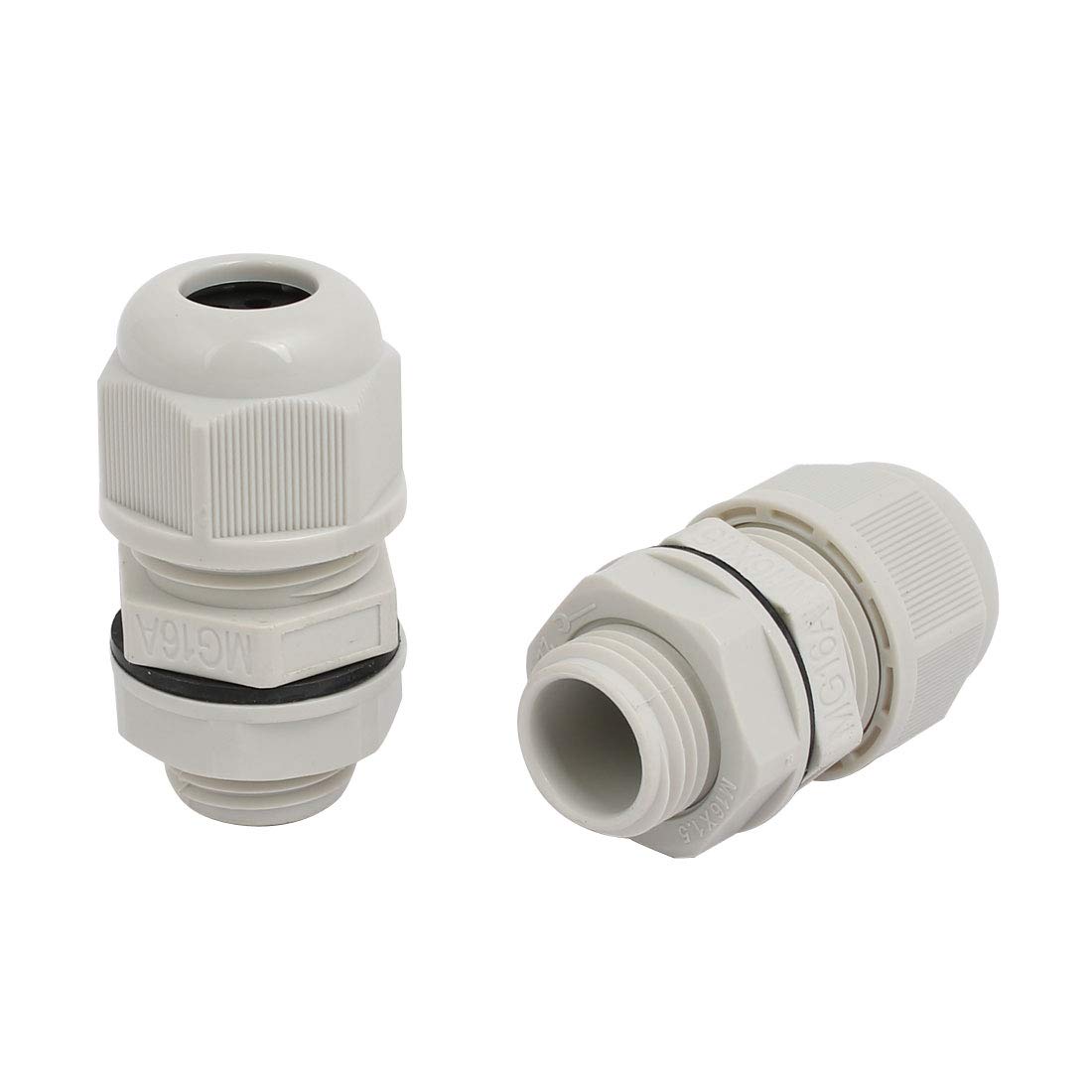 Aexit M20x1.5mm 1.4mm-2.1mm Transmission Nylon 6 Holes Adjustable Cables Gland Connector Gray 5pcs