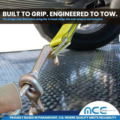 Image of 1Pcs 2 inch x 10' Recovery Winch Strap w /TJ Cluster Hooks | Towing Truck Wrecker Tie Down | Blue Lasso Tow Straps