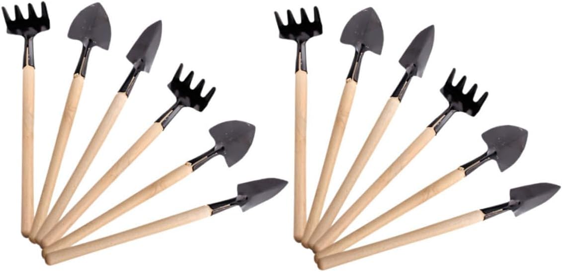Yardwe 12pcs Mini Garden Tools Set Heavy Duty Shovel Rake Trowel for Planting Transplanting and Soil Aeration Compact Gardening Tools for Indoor Outdoor Use