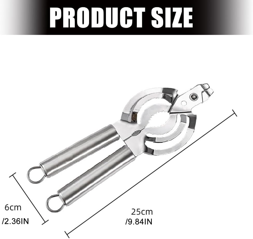 Stainless Steel Opener Tool For Jar Lid And Beverage Bottles Ergonomic Grip Opener Household Essential