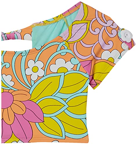 Image of Hobie Girls' Cap Sleeve Bralette Bikini Top & High Waist Bottom Swimsuit Set