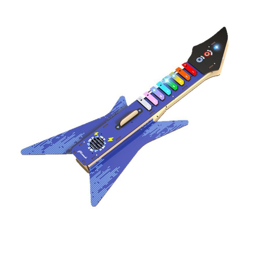 Drewniana gitara "zrób to sam", zestaw do samodzielnego montażu dla dzieci, instrument muzyczny do samodzielnego montażu z prawdziwymi strunami, zabawka edukacyjna wspierająca kreatywność