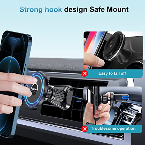 Ciencimy Compatible With Magsafe Car Mount For Car Windshield/Dashboard/Air Vent Long Arm Magnetic Phone Holder For Iphone 13 12 Pro Max Mini [Ultra Stable & Strong Suction] Suction Cup Phone Holder #TOP5