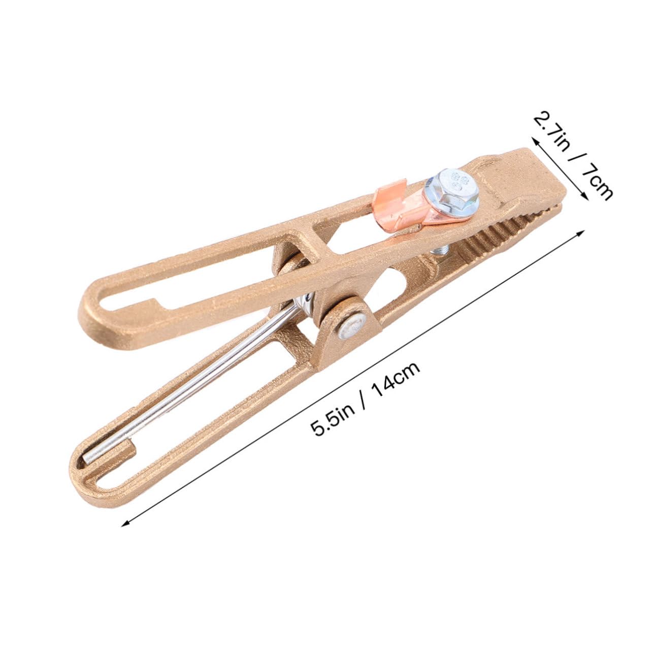 VILLCASE Electroplated Copper Welding Ground Clamp for Manual Welder Heavy Duty Ground Cable Clip Suitable for Arc Resistance Welding High Conductivity Wear Resistance
