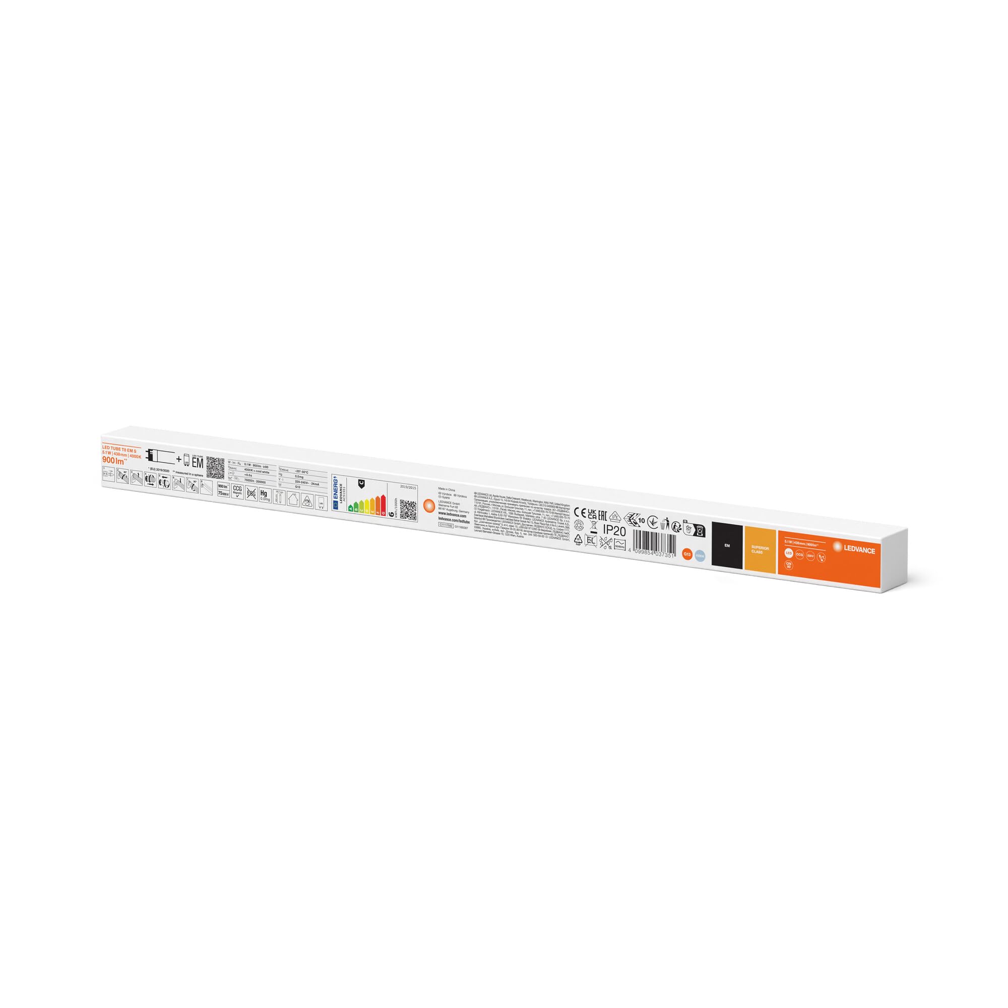 Ledvance LED Buis T8 EM Superior  EM/Mains  Standard Output 5 1w 900lm 865 Daglicht 44cm Vervangt 15w 4099854432569
