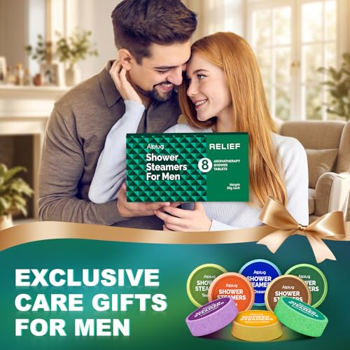 Image of Shower Steamers for Men - 8 Pack Shower Bombs Aromatherapy with Essential Oils, Birthday Gifts for Him Dad Husband Boyfriend, Relaxation Mens Gifts Ideas, Gifts for Men Who Have Everything