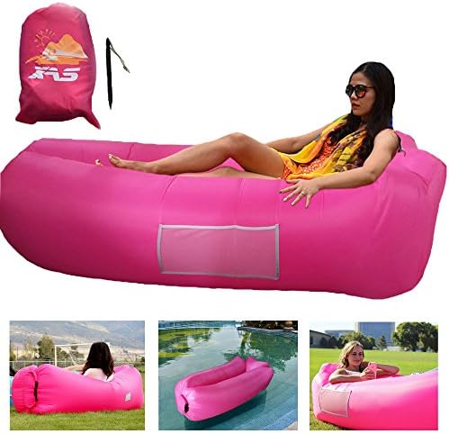 Xingaosheng XAS Inflatable Lounger - Pouch Couch Lazy Sleeping Air Bag Sofa - Ideal Gift Air Lounger for Travelling, Camping Picnics & Festival (Pink)