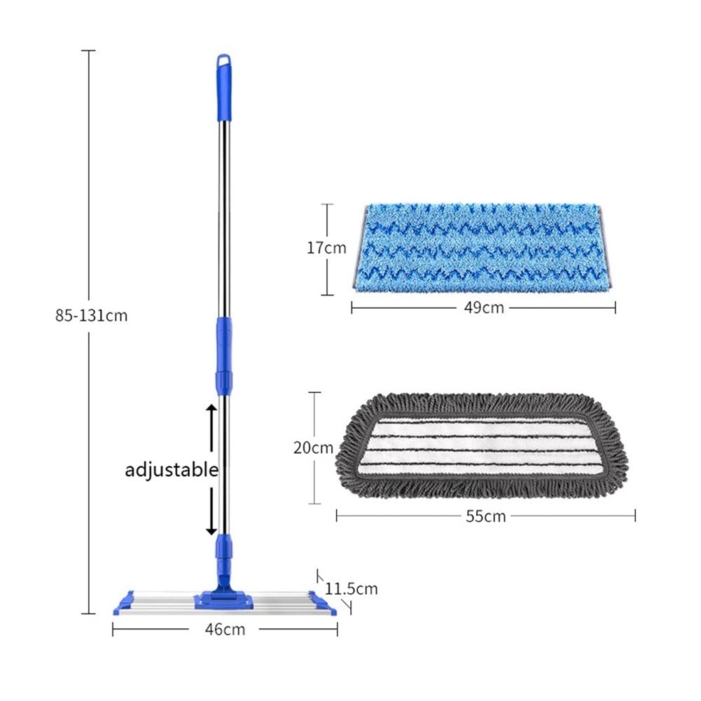 Mopa Sistema MOP Plano de Microfibra Adecuado for Madera, Azulejos, Laminado, Vinilo, 2 núcleos de reemplazo, Cabeza de Microfibra Reutilizable Apto para Todo Tipo de Suelos.
