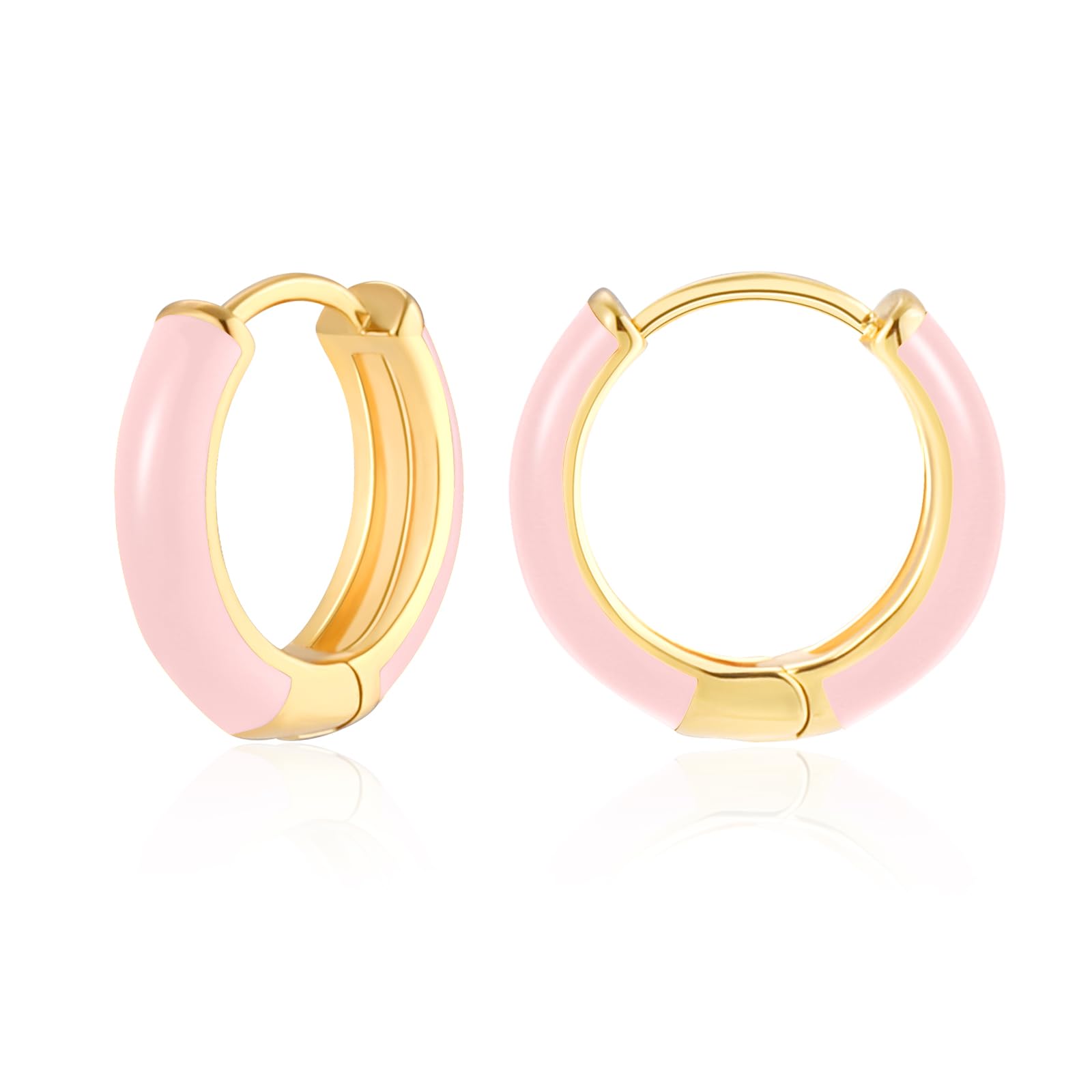 Mesovor Pendientes de Aro de oro Pequeños para Mujeres, Aretes Huggie Livianos Plateados de oro de 18k | Regalos de Aretes Hipoalergénicos para Niñas